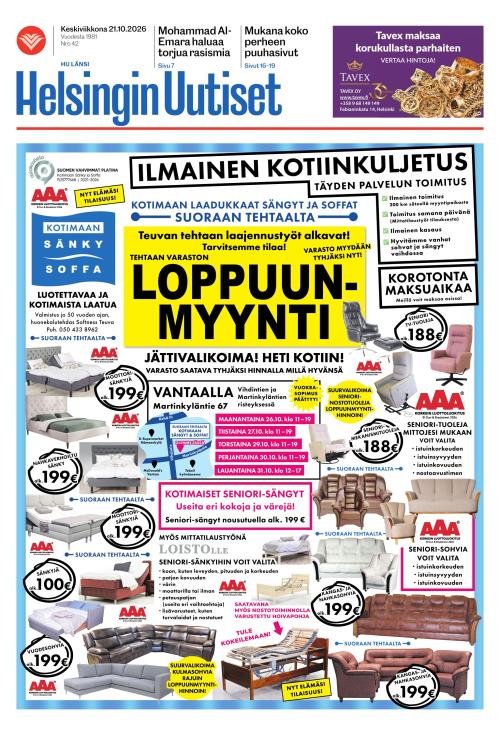 Helsingin Uutiset (Länsi) & Munkin Seutu 21.10.2026