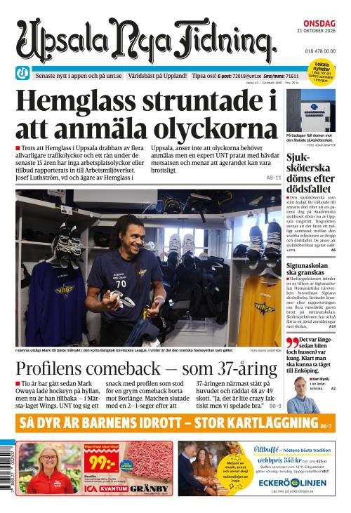 Upsala Nya Tidning 21.10.2026