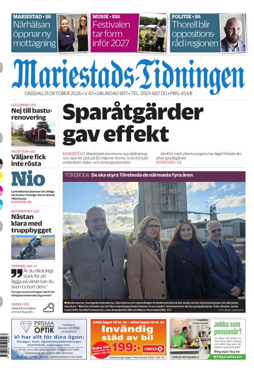 Mariestads-Tidningen 21.10.2026