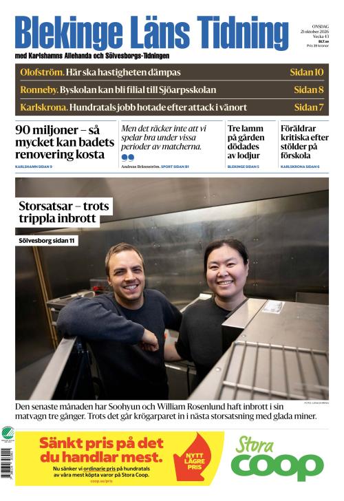 Blekinge Läns Tidning 21.10.2026