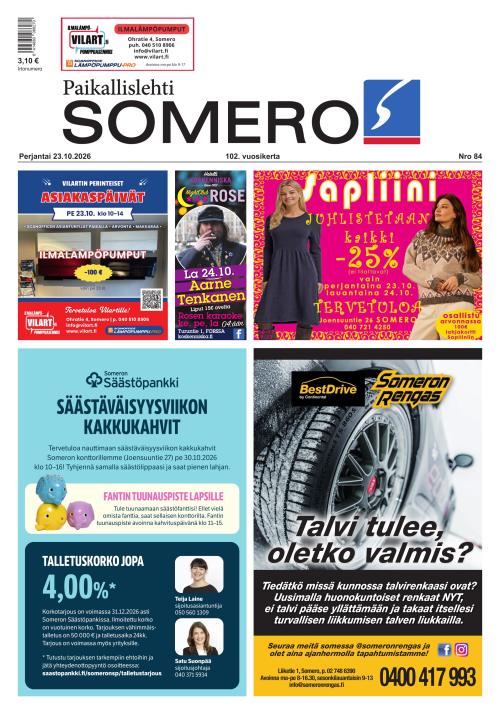 Paikallislehti Somero 23.10.2026