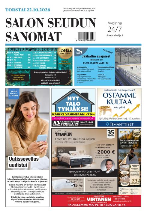 Salon Seudun Sanomat 22.10.2026