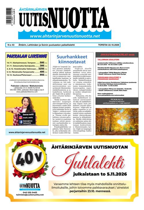 Ähtärinjärven Uutisnuotta 22.10.2026