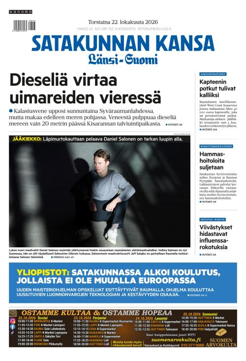 Satakunnan Kansa Länsi-Suomi 22.10.2026