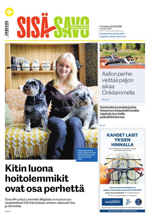 Paikallislehti Sisä-Savo 22.10.2026