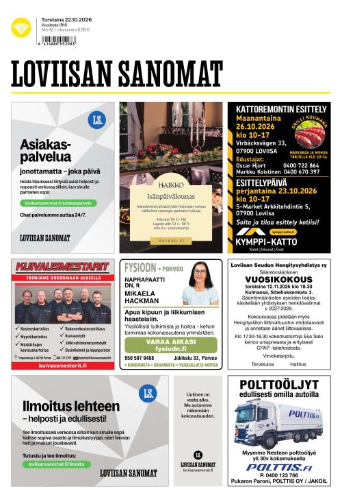 Loviisan Sanomat 22.10.2026