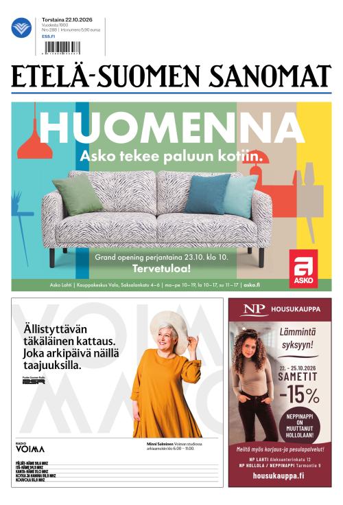 Etelä-Suomen Sanomat 22.10.2026