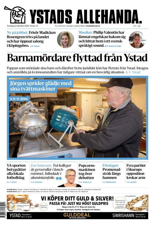 Ystads Allehanda 22.10.2026