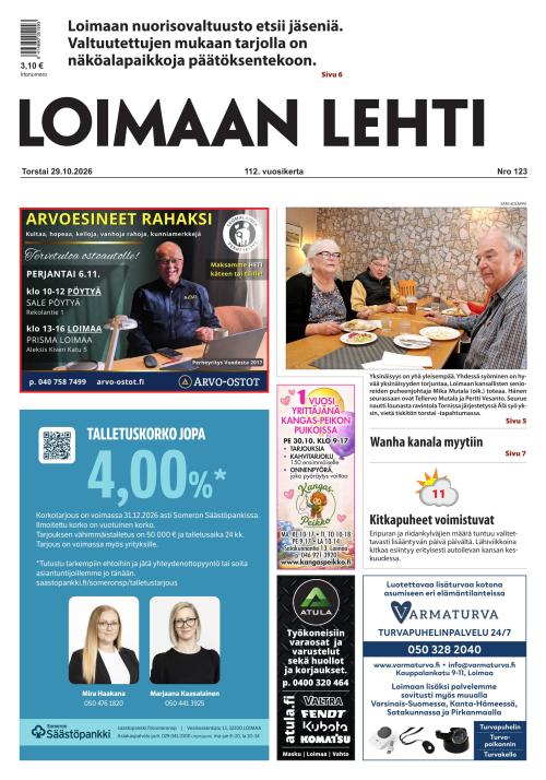 Loimaan Lehti 29.10.2026