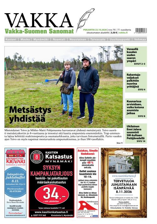 Vakka-Suomen Sanomat 23.10.2026
