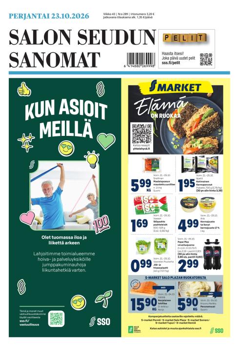 Salon Seudun Sanomat 23.10.2026