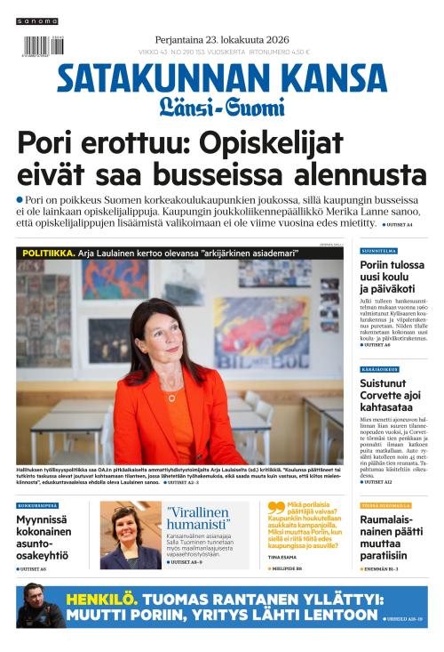 Satakunnan Kansa Länsi-Suomi 23.10.2026