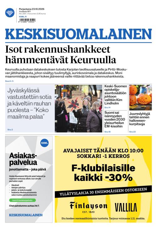 Keskisuomalainen 23.10.2026