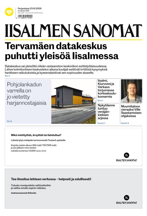Iisalmen Sanomat 23.10.2026