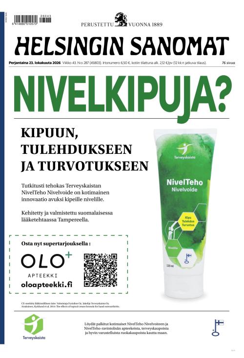 Helsingin Sanomat 23.10.2026