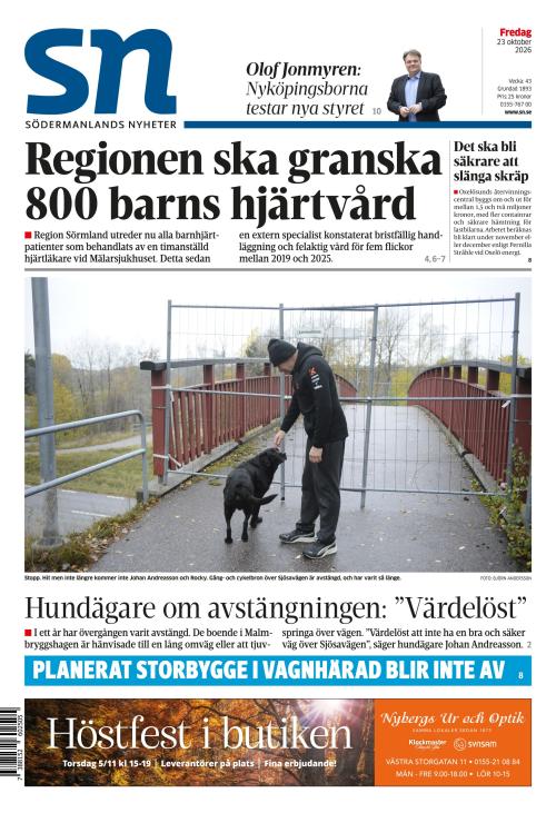 Södermanlands Nyheter 23.10.2026