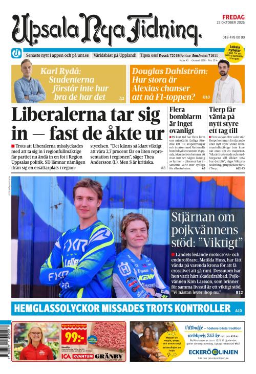 Upsala Nya Tidning 23.10.2026