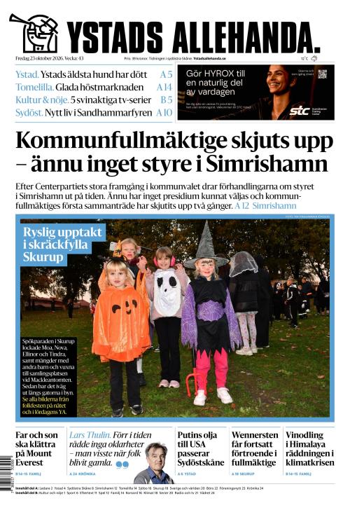 Ystads Allehanda 23.10.2026