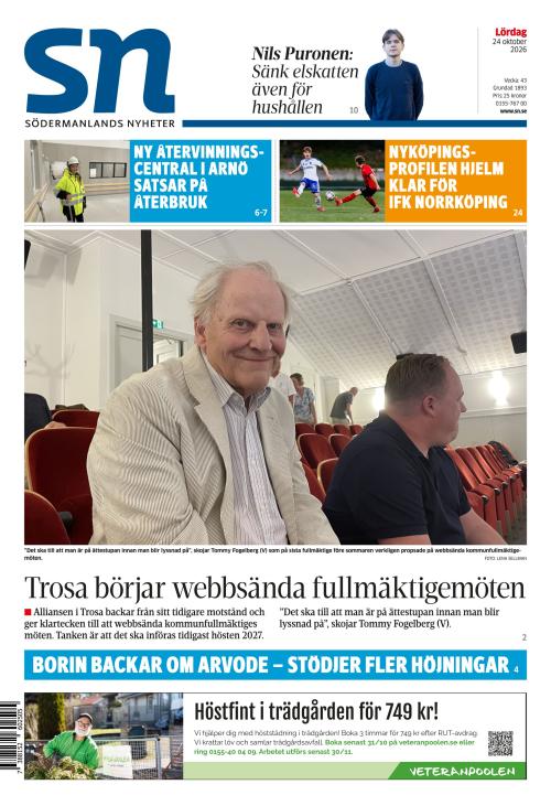Södermanlands Nyheter 24.10.2026