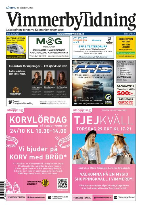 Vimmerby Tidning / Kinda-Posten 24.10.2026
