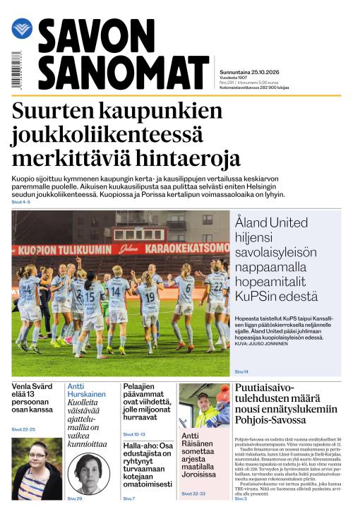 Savon Sanomat 25.10.2026