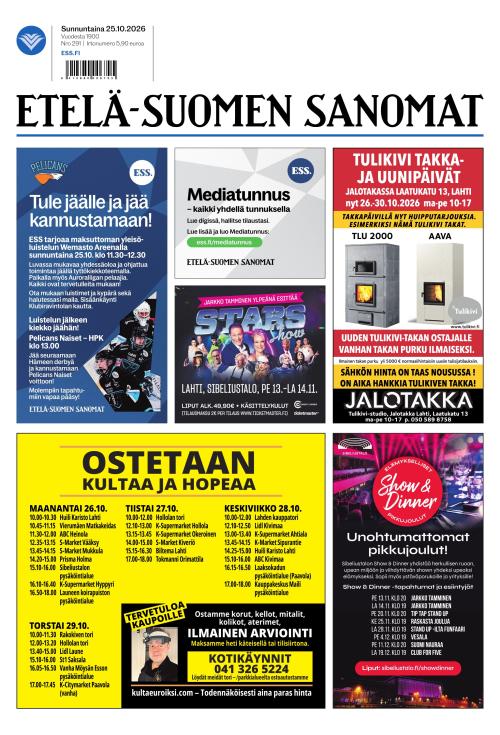 Etelä-Suomen Sanomat 25.10.2026