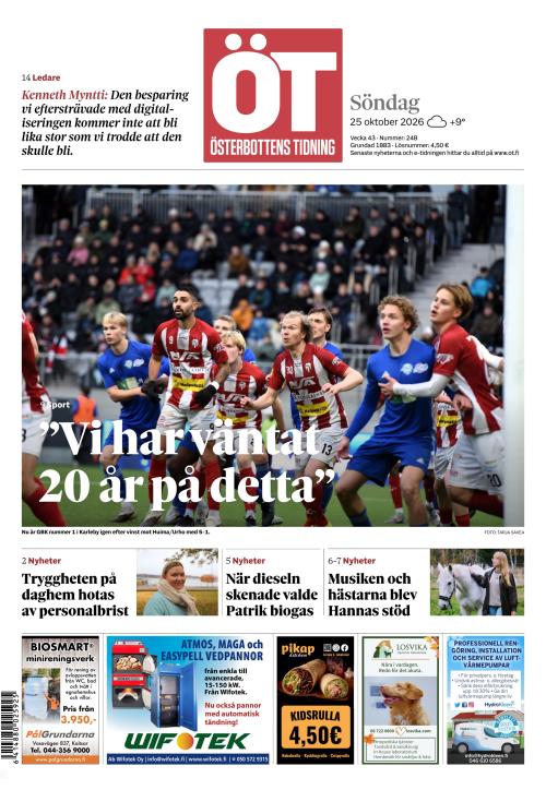 Österbottens Tidning 25.10.2026