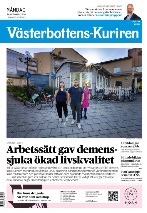 Västerbottens-Kuriren 26.10.2026