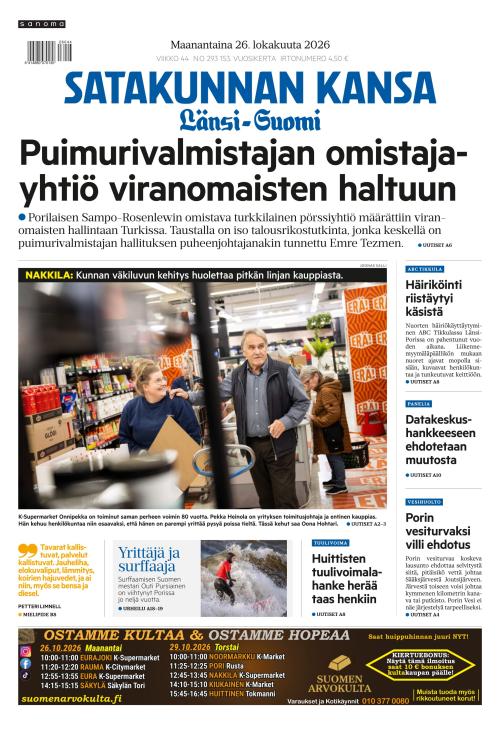 Satakunnan Kansa Länsi-Suomi 26.10.2026