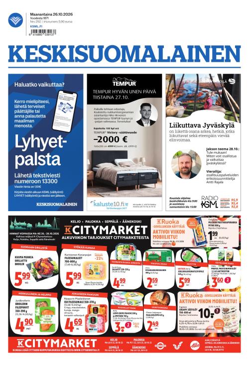 Keskisuomalainen 26.10.2026