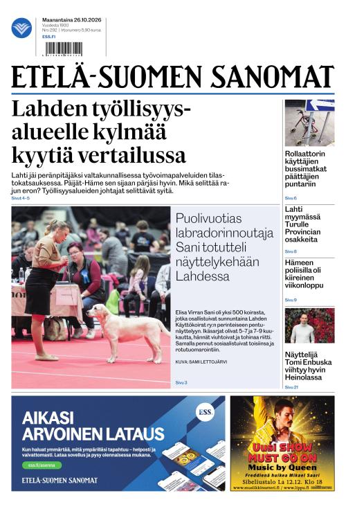 Etelä-Suomen Sanomat 26.10.2026