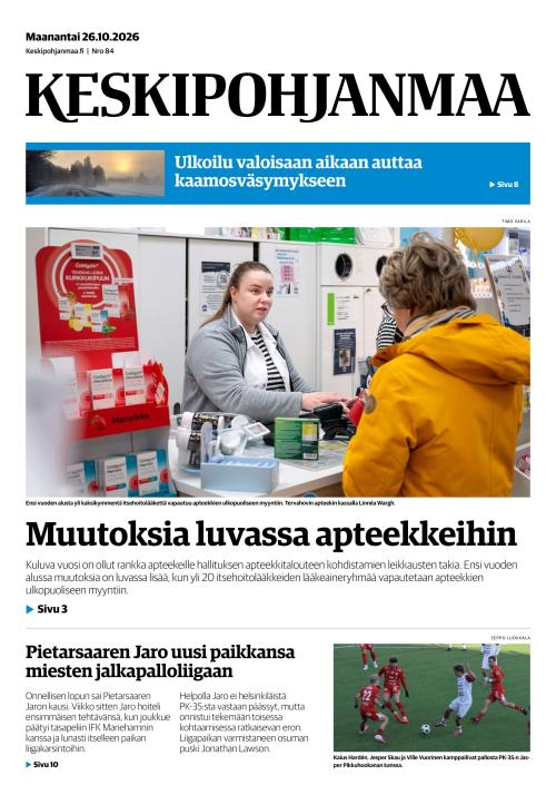 Keskipohjanmaa 26.10.2026