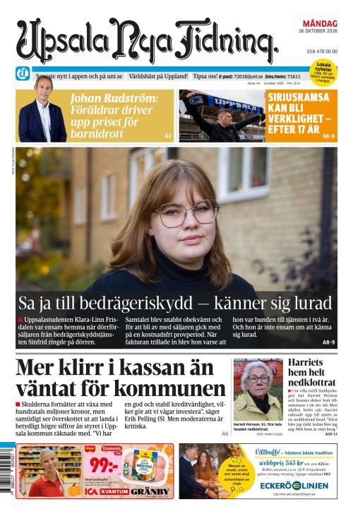 Upsala Nya Tidning 26.10.2026