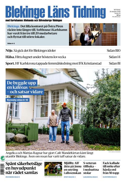 Blekinge Läns Tidning 26.10.2026