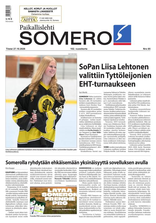 Paikallislehti Somero 27.10.2026