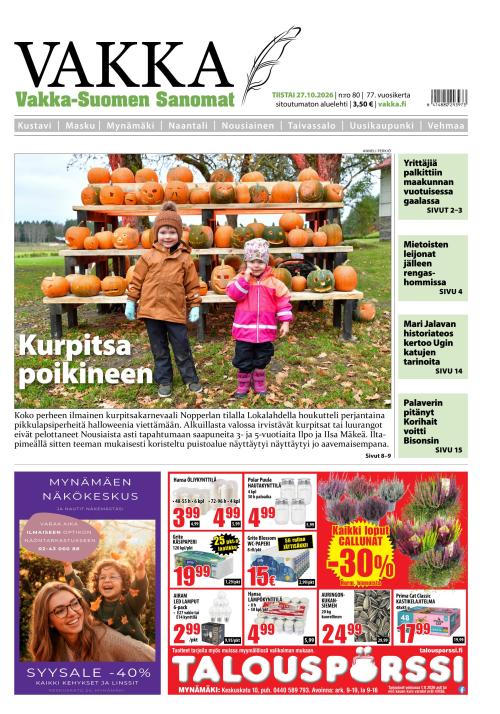 Vakka-Suomen Sanomat 27.10.2026