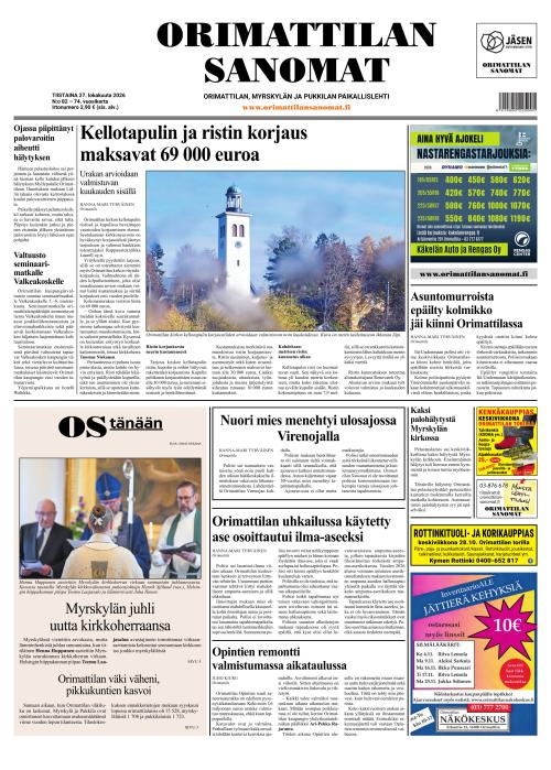 Orimattilan Sanomat 27.10.2026