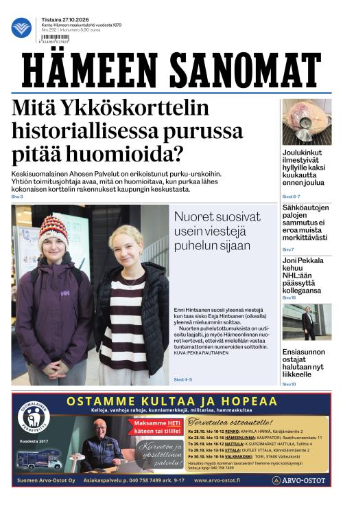 Hämeen Sanomat 27.10.2026