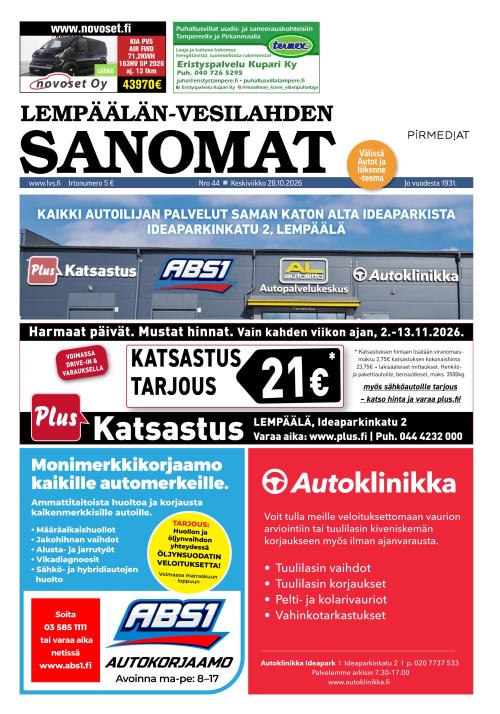 Lempäälän-Vesilahden Sanomat 28.10.2026