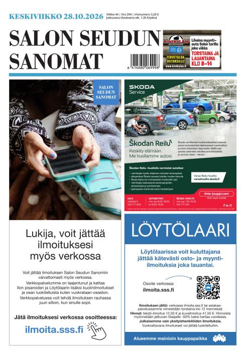 Salon Seudun Sanomat 28.10.2026
