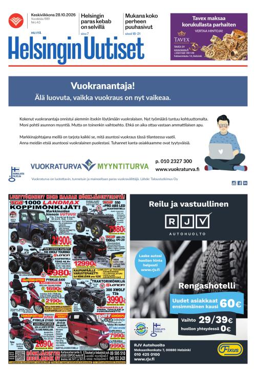 Helsingin Uutiset (Itä) 28.10.2026