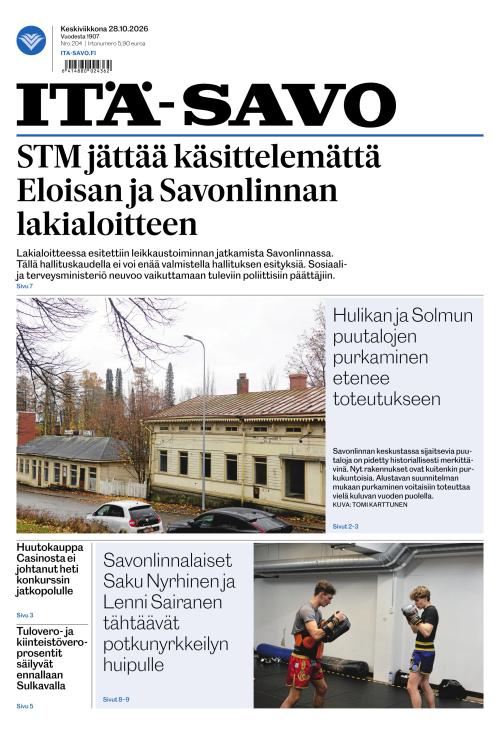 Itä-Savo 28.10.2026