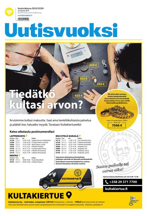 Uutisvuoksi 28.10.2026