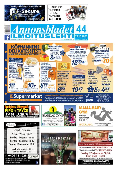 Annonsbladet 29.10.2026