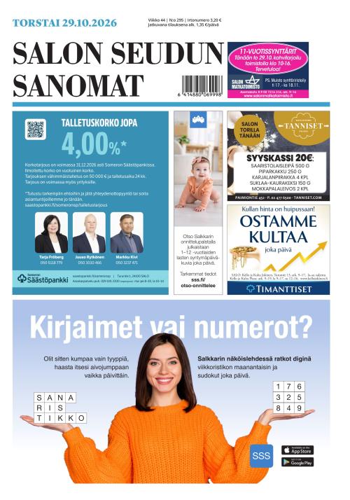 Salon Seudun Sanomat 29.10.2026
