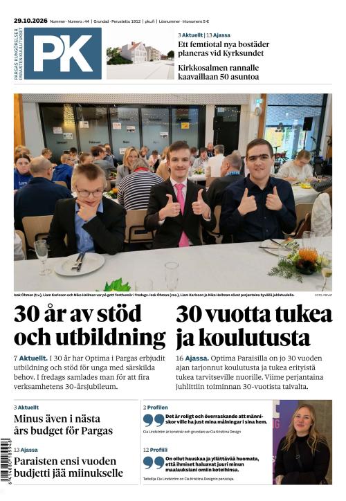 Paraisten kuulutukset 29.10.2026