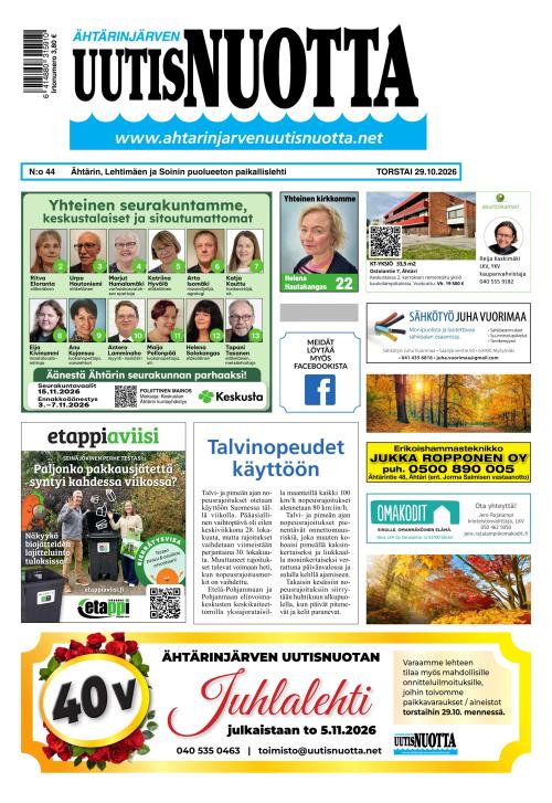 Ähtärinjärven Uutisnuotta 29.10.2026