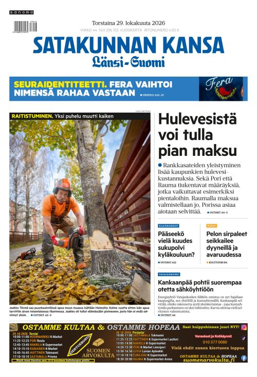 Satakunnan Kansa Länsi-Suomi 29.10.2026