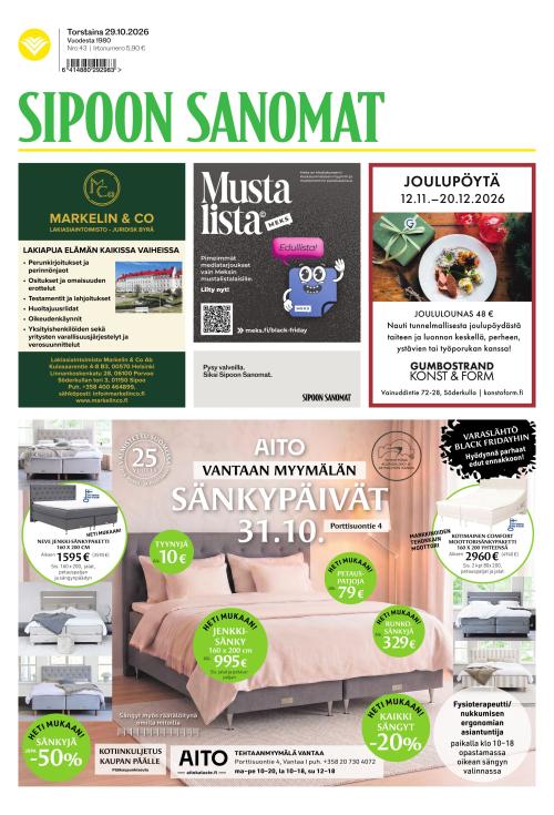 Sipoon Sanomat 29.10.2026
