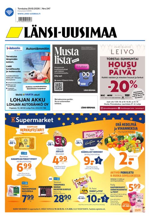 Länsi-Uusimaa 29.10.2026